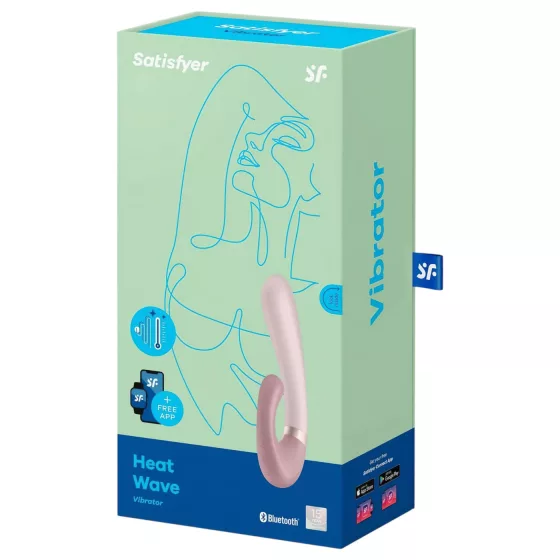 Satisfyer Heat Wave - vibrátor s ohrevom a ramenom - smart - béžový