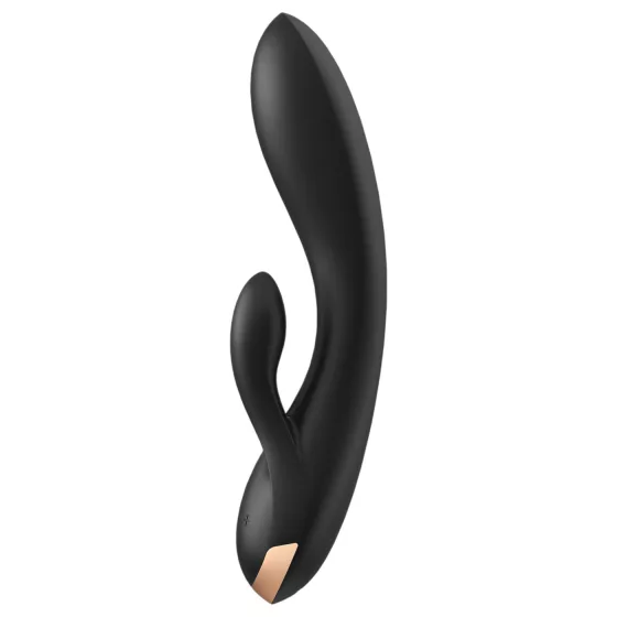 Satisfyer Double Flex - vibrátor s klitorálnym ramenom ovládaný aplikáciou (čierny)