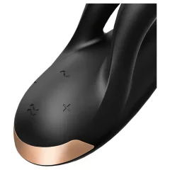   Satisfyer Double Flex - vibrátor s klitorálnym ramenom ovládaný aplikáciou (čierny)