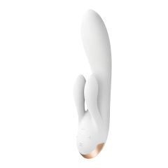   Satisfyer Double Flex - inteligentný vibrátor s ramenom na klitoris (biely)