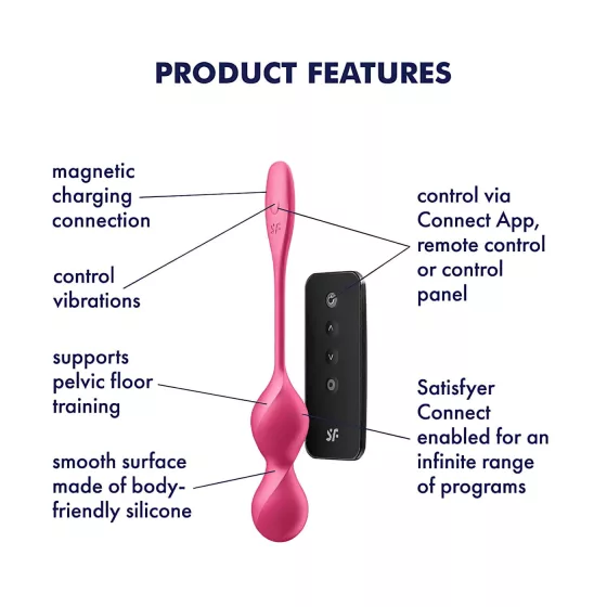 Satisfyer Love Birds 2 - vibračné venušine guličky - smart funkcia - ružové