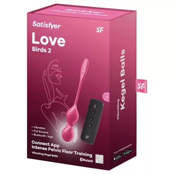 Satisfyer Love Birds 2 - vibračná venušina guľa s ovládaním cez aplikáciu (ružová)