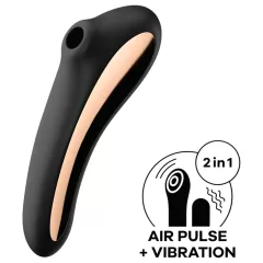   Satisfyer Dual Kiss - akumulátorový vaginálny a klitorálny vibrátor (čierny)
