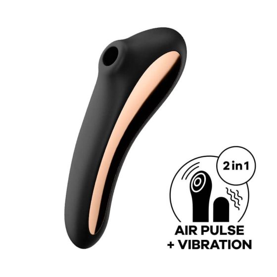 Satisfyer Dual Kiss - nabíjací vaginálny a klitorisový vibrátor (čierny)