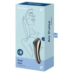   Satisfyer Dual Kiss - akumulátorový vaginálny a klitorálny vibrátor (čierny)
