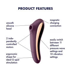   Satisfyer Dual Kiss - vibrátor na vagínu a klitoris - 2v1, fialová