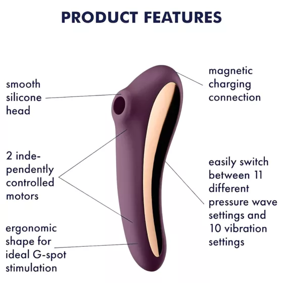 Satisfyer Dual Kiss - 2v1, vaginálny a klitorálny vibrátor (fialový)