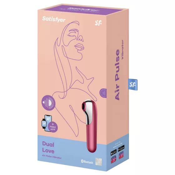 Satisfyer Dual Love - aplikáciou ovládaný klitorálny vibrátor (červený)