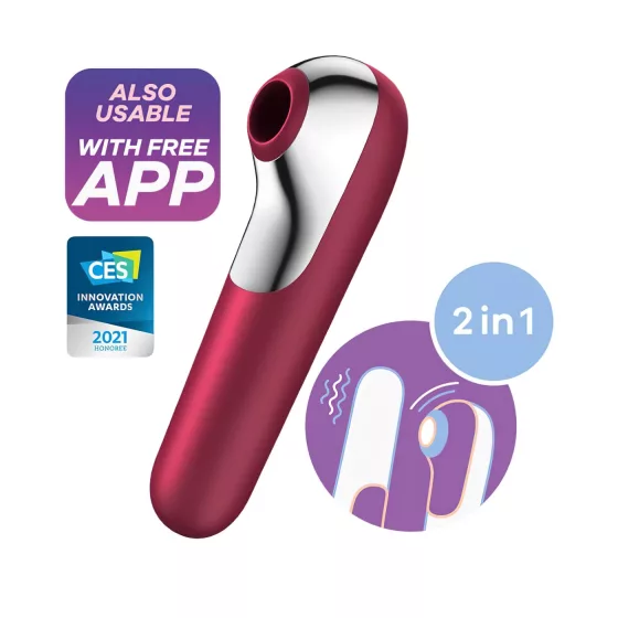 Satisfyer Dual Love - aplikáciou ovládaný klitorálny vibrátor (červený)