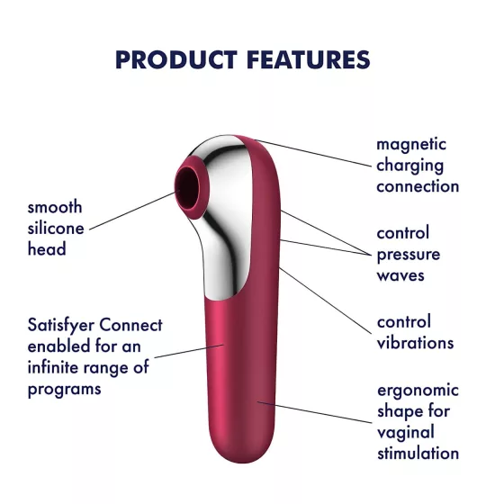 Satisfyer Dual Love - aplikáciou ovládaný klitorálny vibrátor (červený)