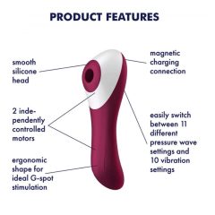   Satisfyer Dual Crush - nabíjateľný vaginálny a klitorisový vibrátor (červený)