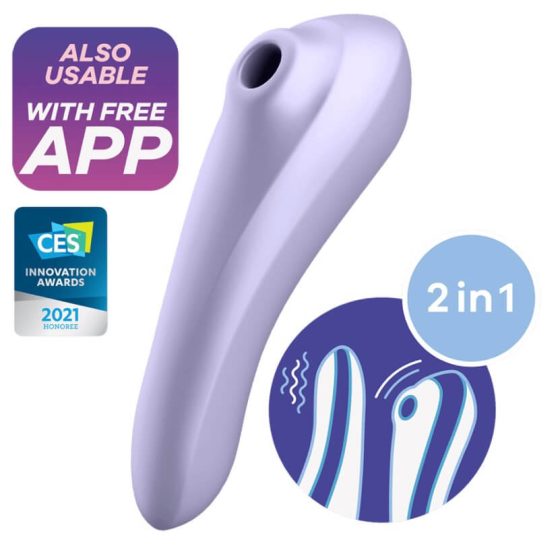 Satisfyer Dual Pleasure - nabíjací, vodotesný smart vibrátor na klitoris a vagínu (fialový)
