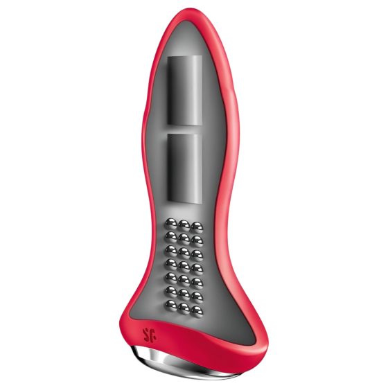 Satisfyer Rotator Plug 1 - análne dildo s korálkami (červené)