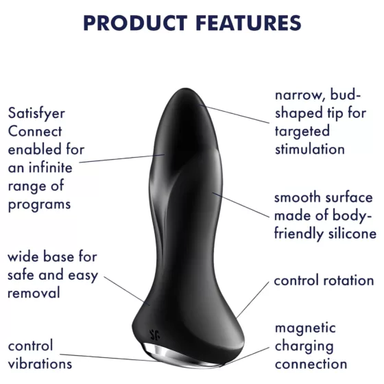 Satisfyer Rotator Plug 1 - korálkový análny vibrátor (čierny)