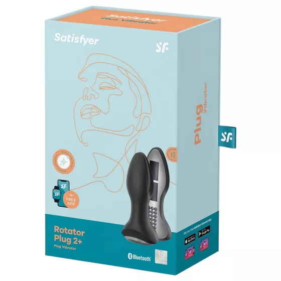 Satisfyer Rotator Plug 2 - análne vibračné dildo s korálkami (čierne)