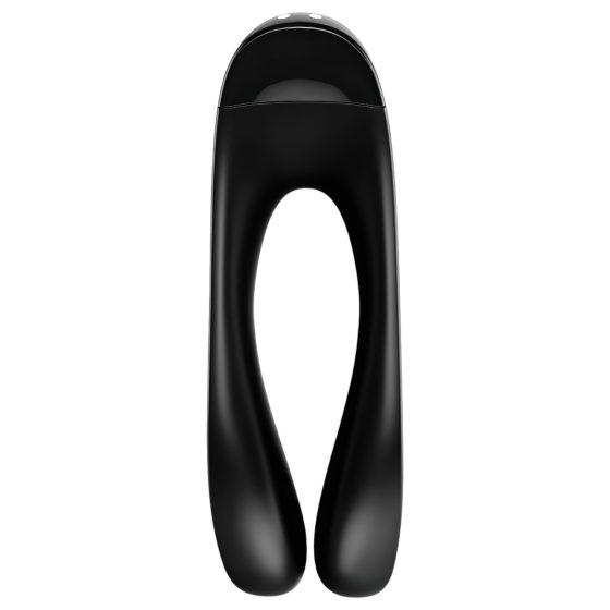Satisfyer Candy Cane - nabíjateľný, vodotesný dvojitý vibrátor (čierny)