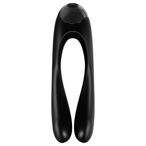 Satisfyer Candy Cane - nabíjateľný, vodotesný dvojitý vibrátor (čierny)