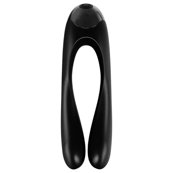 Satisfyer Candy Cane - dvojitý vibrátor - nabíjateľný, vodotesný - čierny