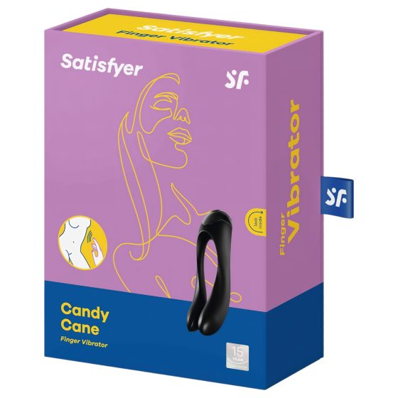 Satisfyer Candy Cane - nabíjateľný, vodotesný dvojitý vibrátor (čierny)
