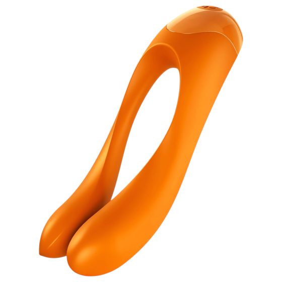 Satisfyer Candy Cane - nabíjateľný, vodotesný dvojitý vibrátor (oranžový)