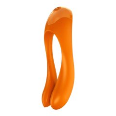   Satisfyer Candy Cane - nabíjací, vodotesný vibrátor s dvoma ramienkami (oranžový)