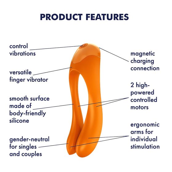 Satisfyer Candy Cane - nabíjateľný, vodotesný dvojitý vibrátor (oranžový)
