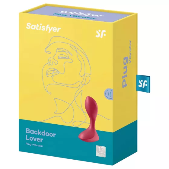 Satisfyer - análny vibrátor na baterku - vodotesný - červený