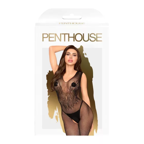 Penthouse - neoprén sieťovaný overal bez rukávov - čierny - XL
