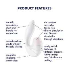   Satisfyer Supernova - akumulátorový, tlakovo-vlnový 2v1 vibrátor (biely)