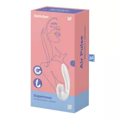  Satisfyer Supernova - akumulátorový, tlakovo-vlnový 2v1 vibrátor (biely)