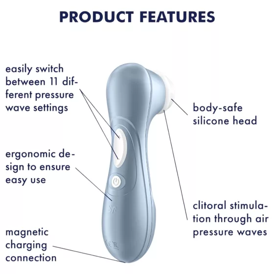 Satisfyer Pro 2 Gen2 - stimulátor klitorisu na vlny - dobíjací - modrý
