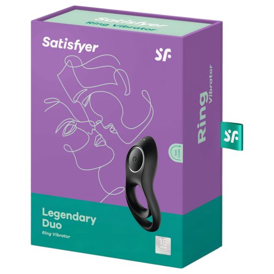 Satisfyer Legendary Duo - vibračný erekčný krúžok - nabíjateľný - čierny