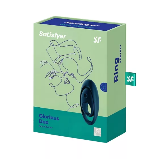 Satisfyer Glorious Duo - vibračný erekčný krúžok (modrý)