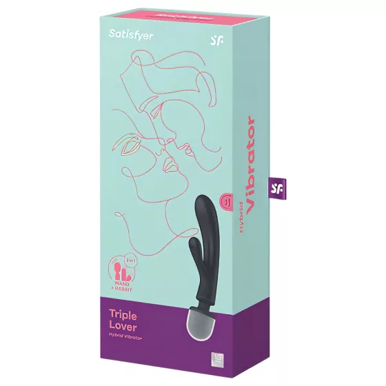Satisfyer Triple Lover - vibrátor na G-bod a klitoris - strieborný