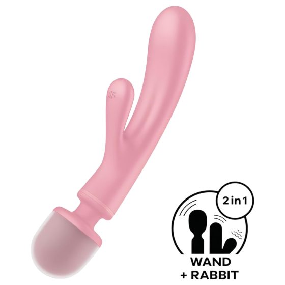 Satisfyer Triple Lover - vibrátor na G-bod a klitoris - ružový