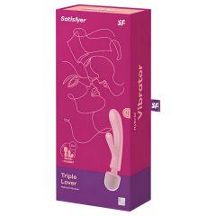   Satisfyer Triple Lover - vibrátor na G-bod a klitoris - ružový