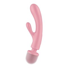  Satisfyer Triple Lover - vibrátor na bod G a masážny vibrátor (ružový)