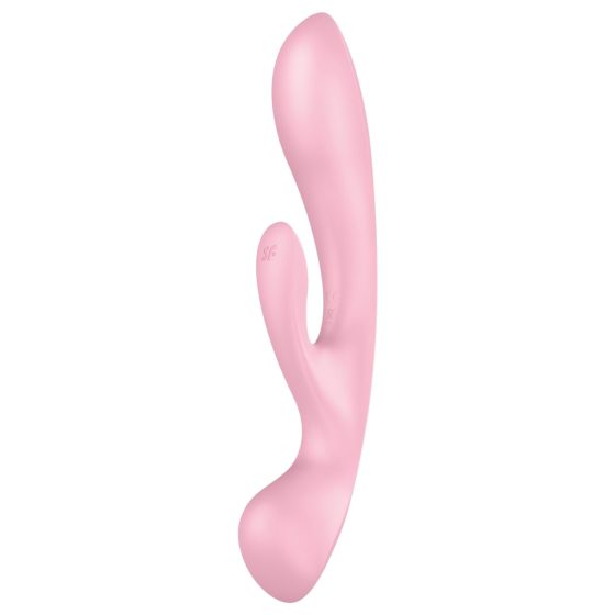 Satisfyer Triple Oh - dobíjací vibrátor s klitorisovým ramenom (ružový)