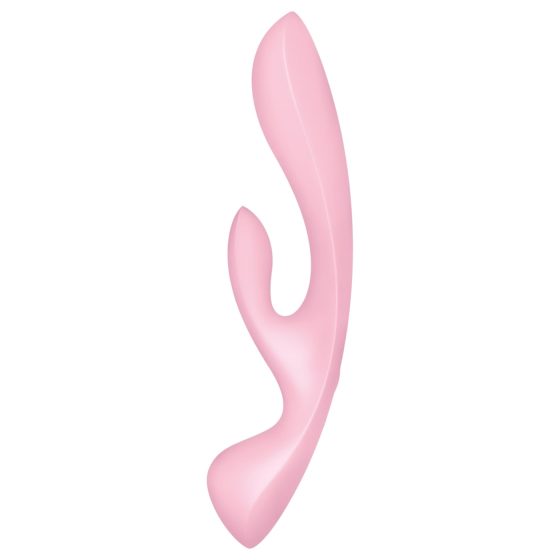 Satisfyer Triple Oh - dobíjací vibrátor s klitorisovým ramenom (ružový)