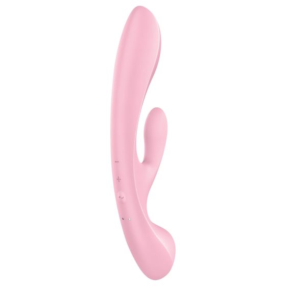 Satisfyer Triple Oh - dobíjací vibrátor s klitorisovým ramenom (ružový)