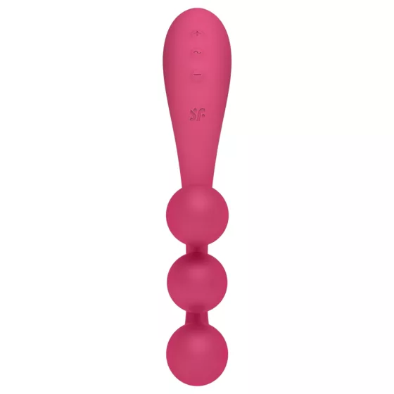 Satisfyer Tri Ball 1 - vibrátor na klitoris aj bod G - dobíjací - červený