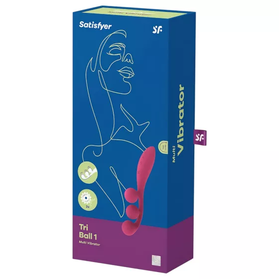 Satisfyer Tri Ball 1 - vibrátor na klitoris aj bod G - dobíjací - červený
