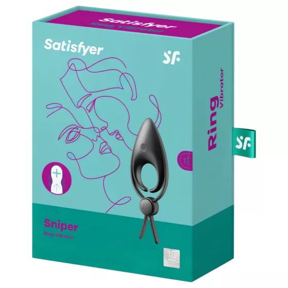 Satisfyer Sniper - akumulátorový vibračný erekčný krúžok (čierny)
