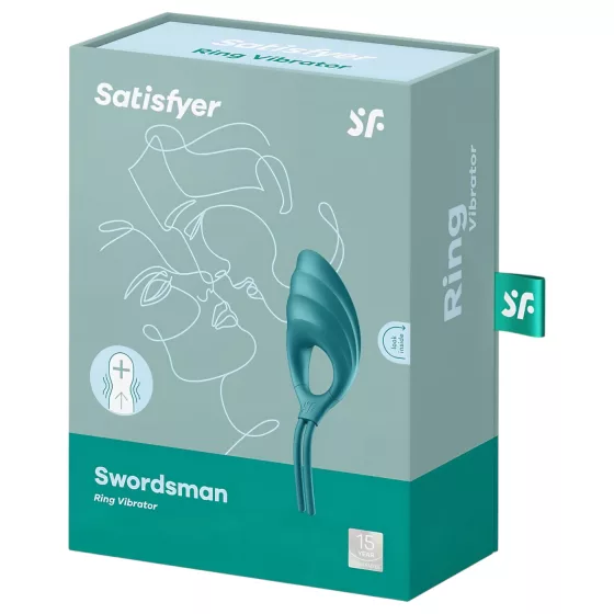 Satisfyer Swordsman - akumulátorový vibračný erekčný krúžok (zelený)