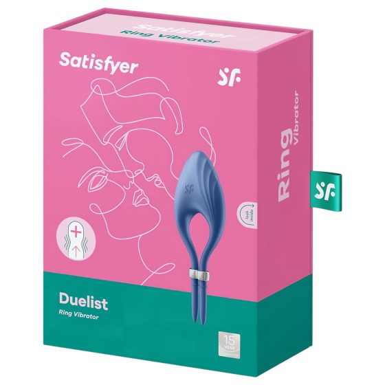 Satisfyer Duelist - vibračný erekčný krúžok na penis - dobíjací - modrý