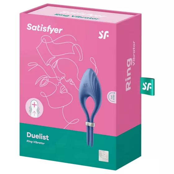 Satisfyer Duelist - akumulátorový vibračný erekčný krúžok (modrý)
