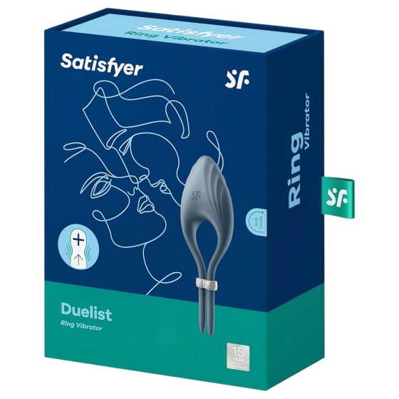 Satisfyer Duelist - vibračný erekčný krúžok s akumulátorom (sivý)