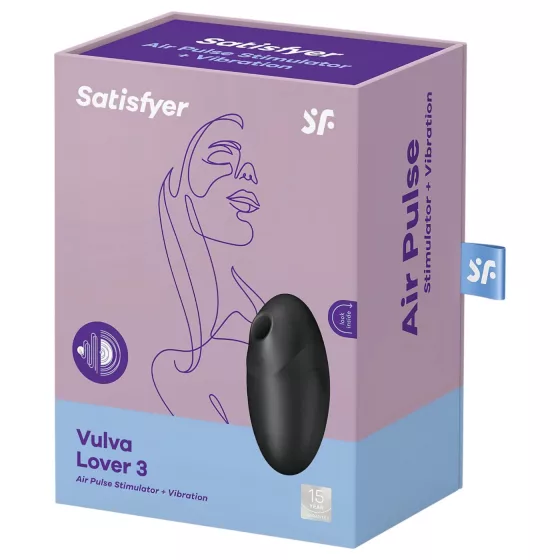 Satisfyer Vulva Lover 3 - stimulátor klitorisu s tlakovými vlnami (čierny)