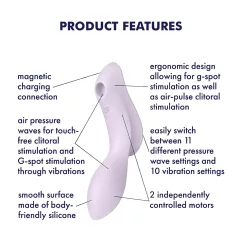   Satisfyer Curvy Trinity 2 - stimulátor klitorisu a vibrátor 2v1 - fialový