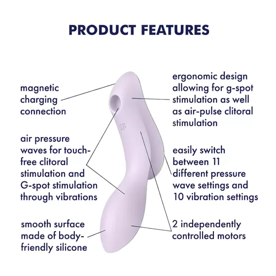 Satisfyer Curvy Trinity 2 - 2v1 vibrátor s tlakovými vlnami (fialový)